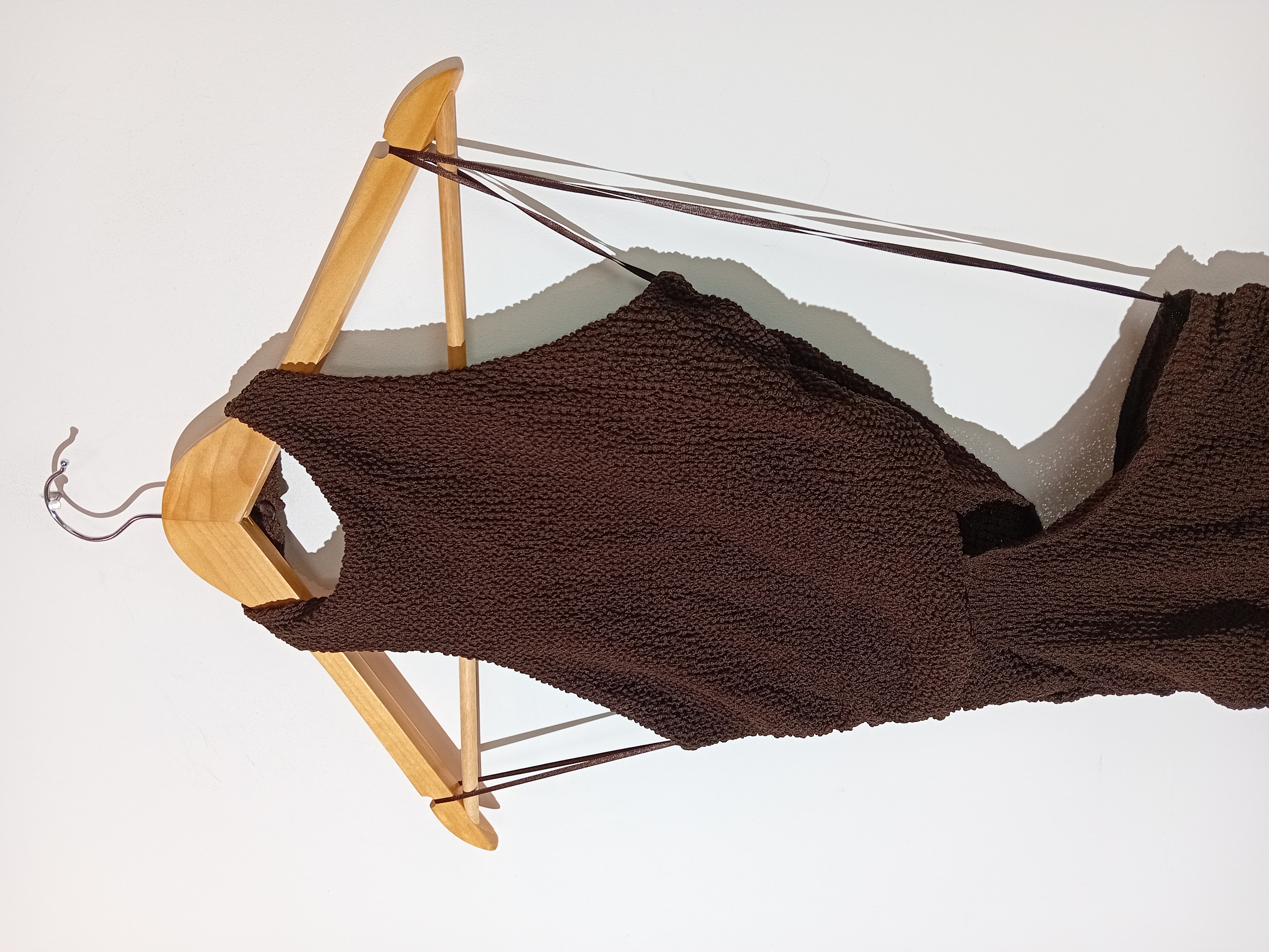 Robe Longue Maille Marron Zara