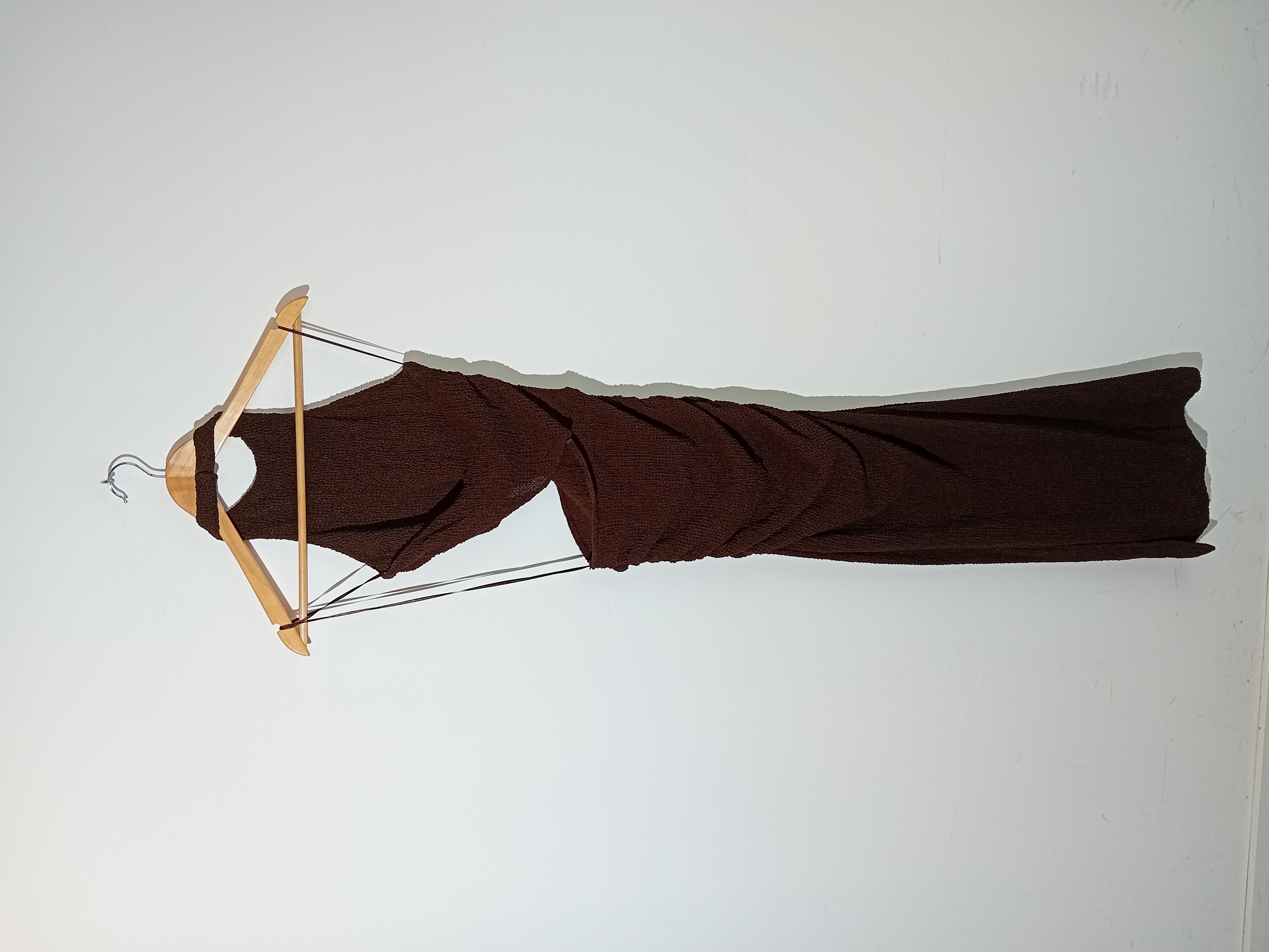 Robe Longue Maille Marron Zara