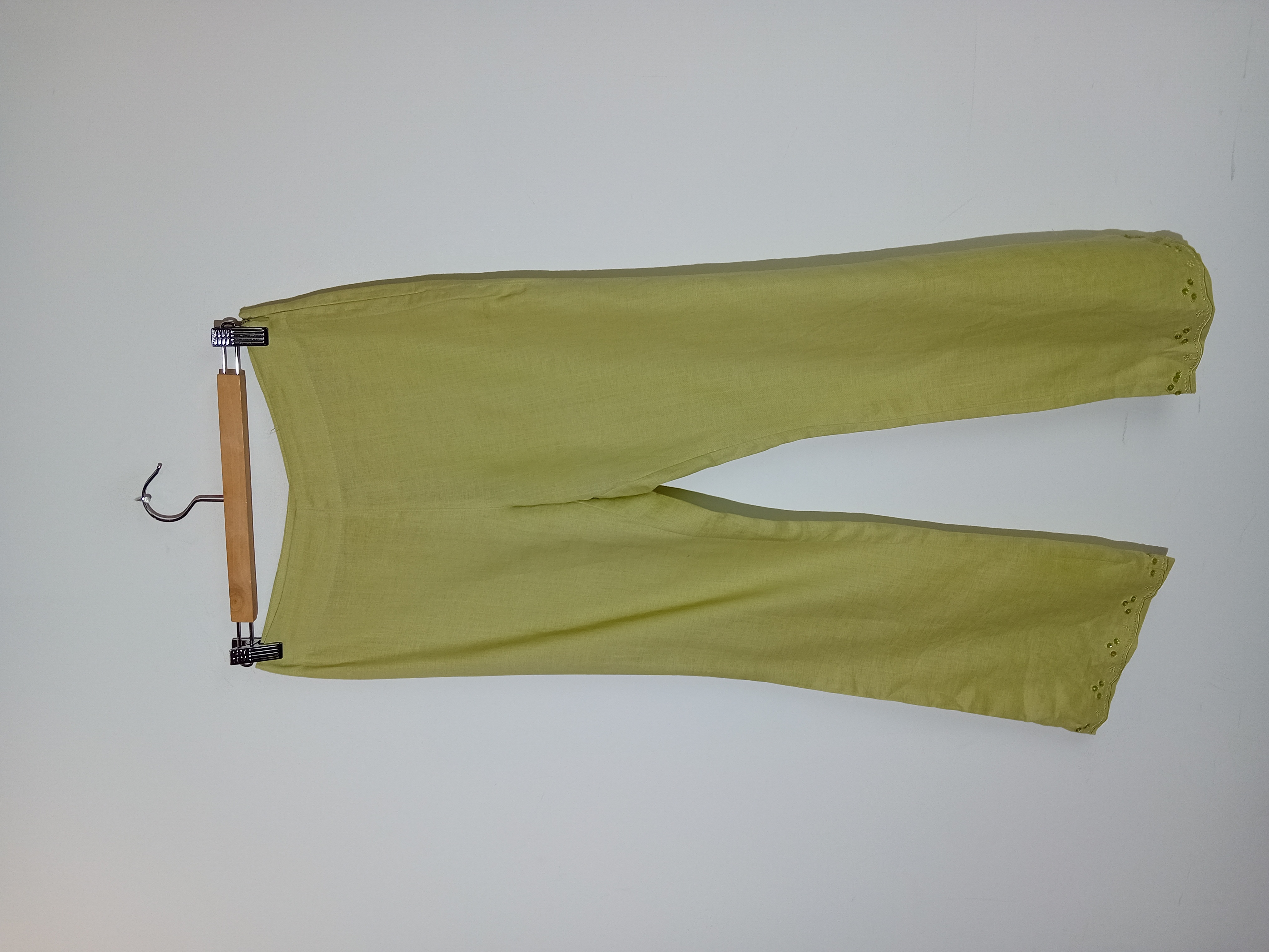 Pantalon Large En Lin Vert Promod