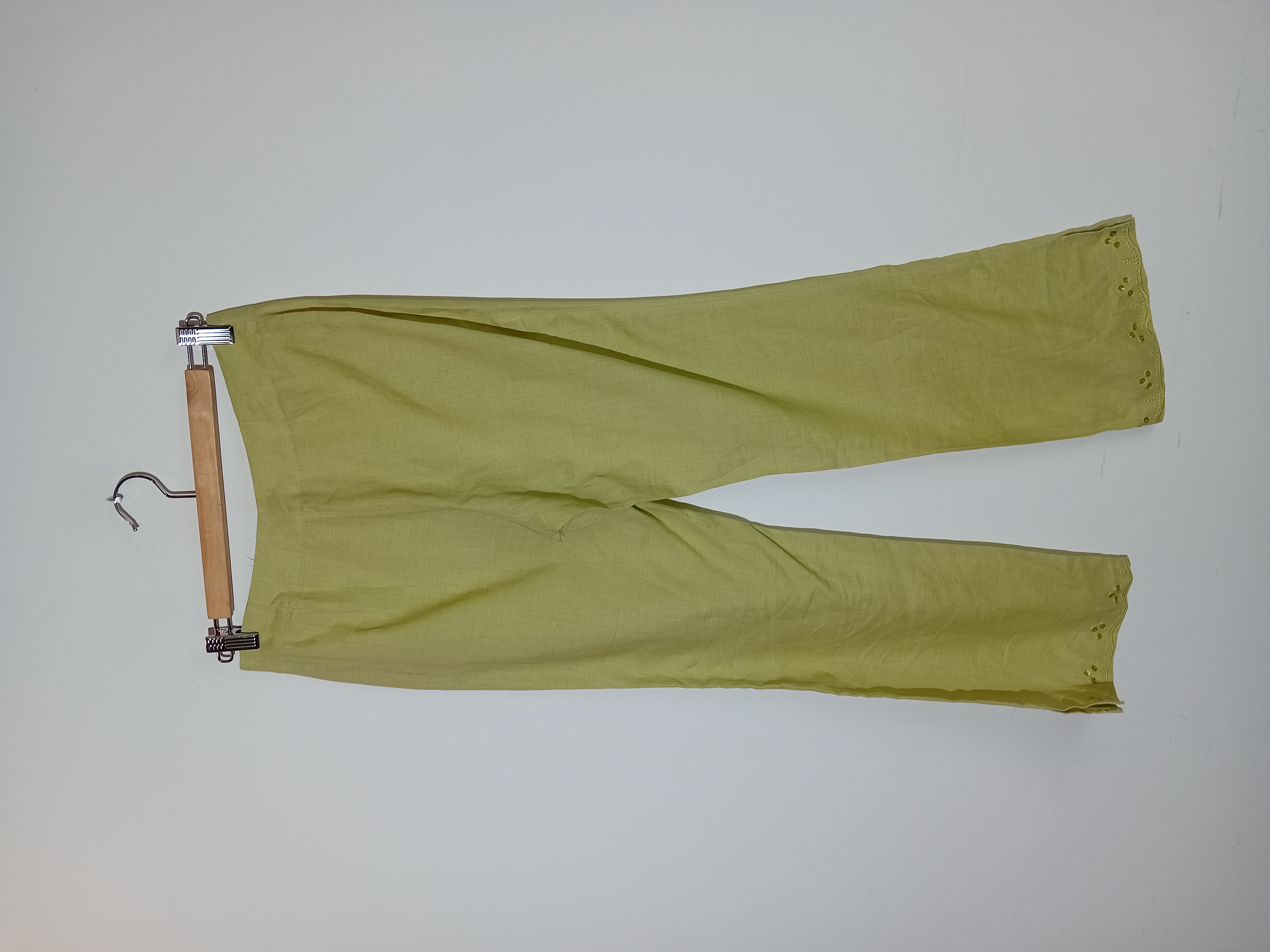 Pantalon Large En Lin Vert Promod