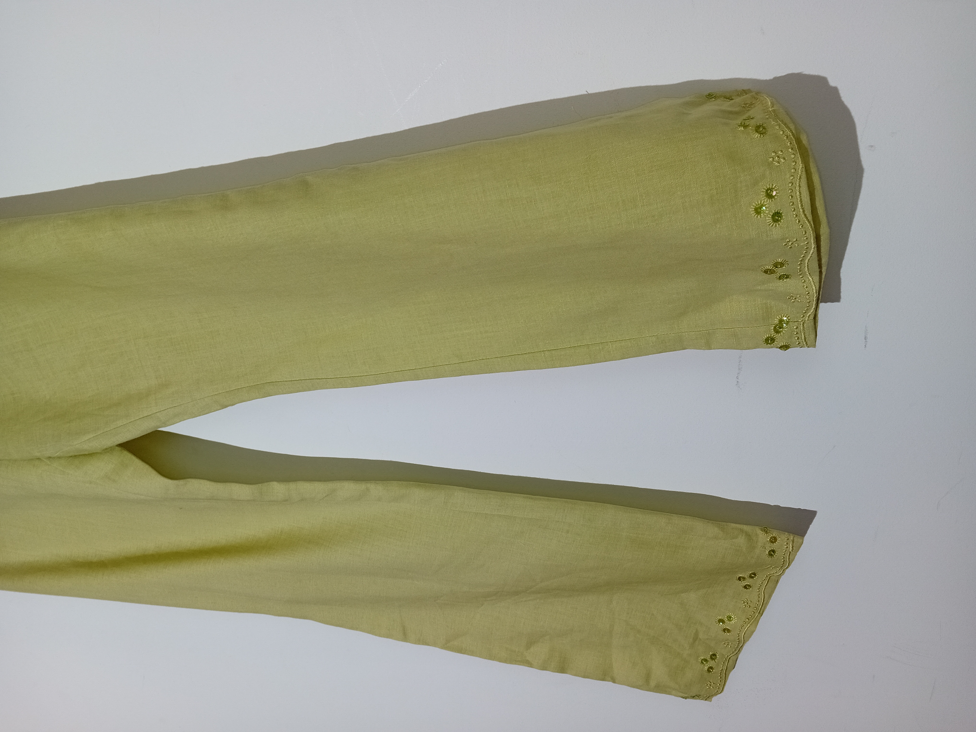 Pantalon Large En Lin Vert Promod
