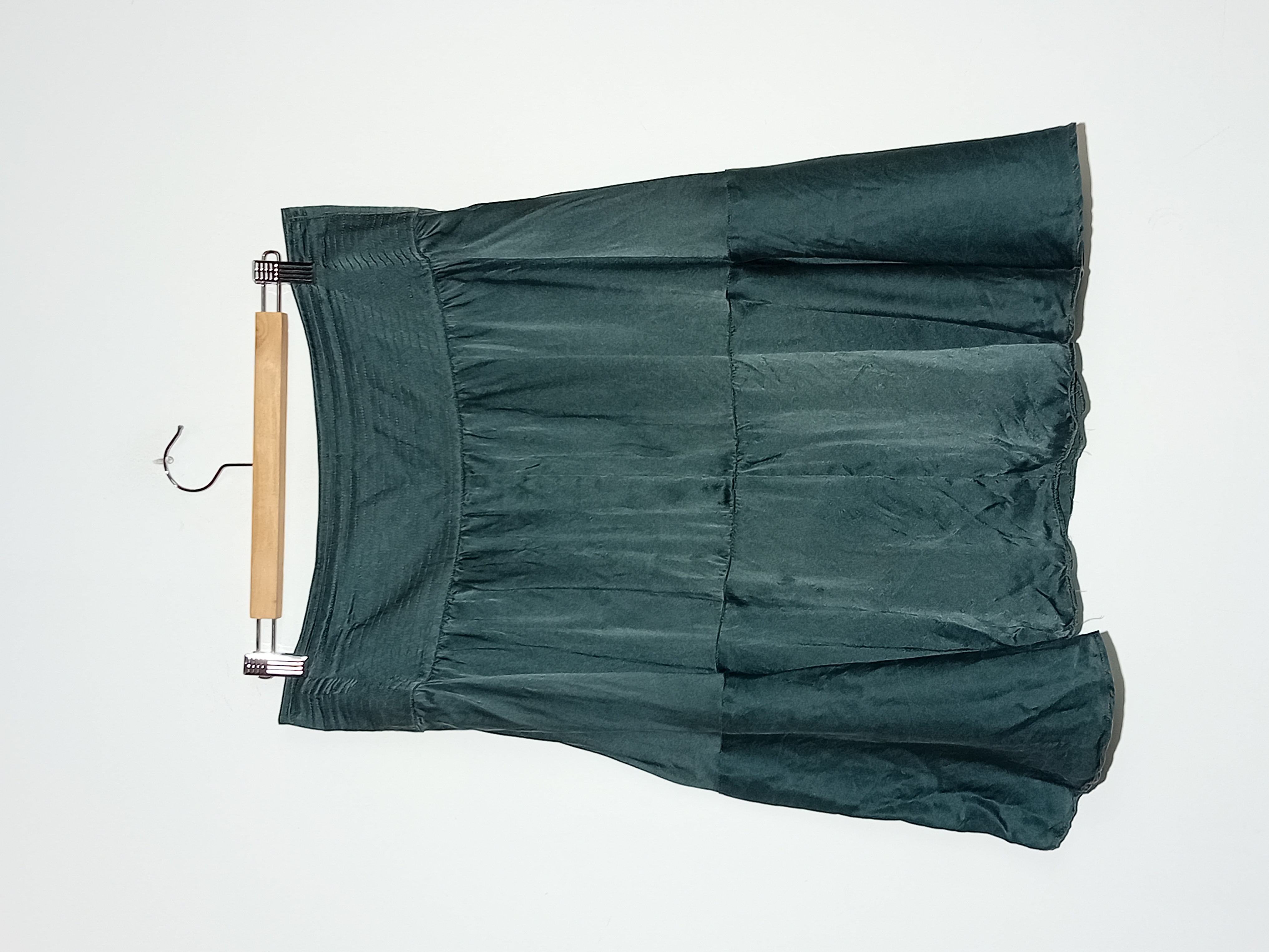 Jupe Midi En Soie Vert Canard Essentiel Antwerp