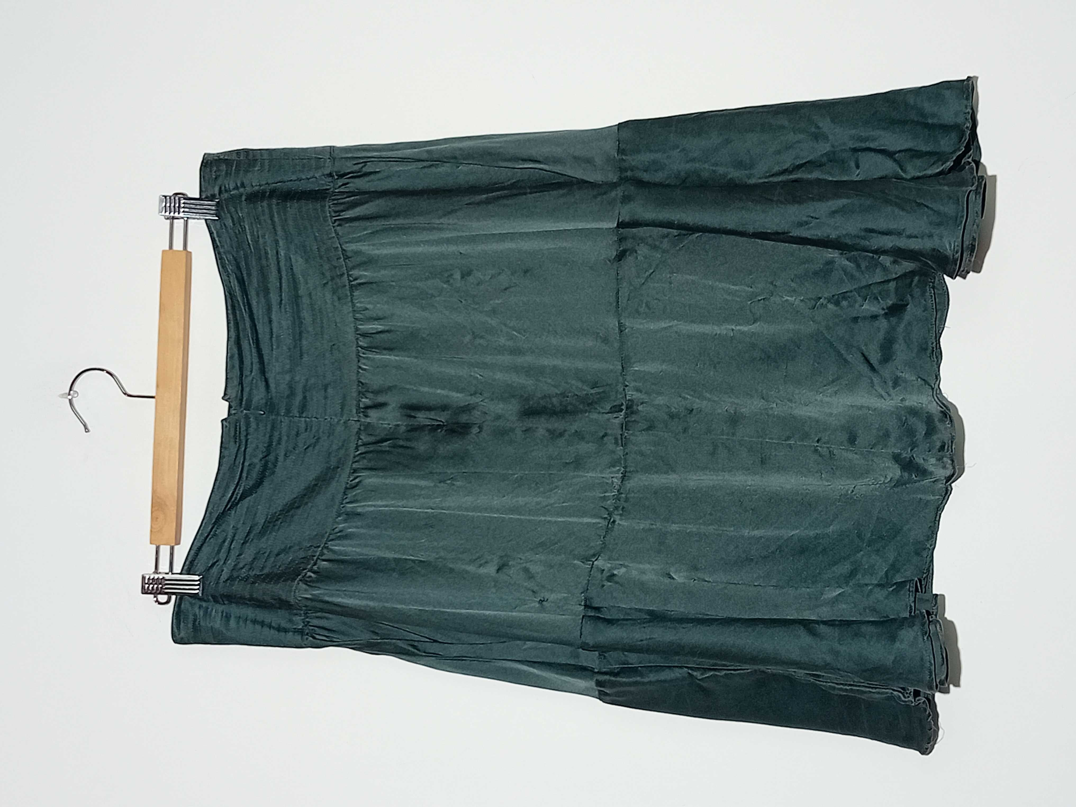 Jupe Midi En Soie Vert Canard Essentiel Antwerp