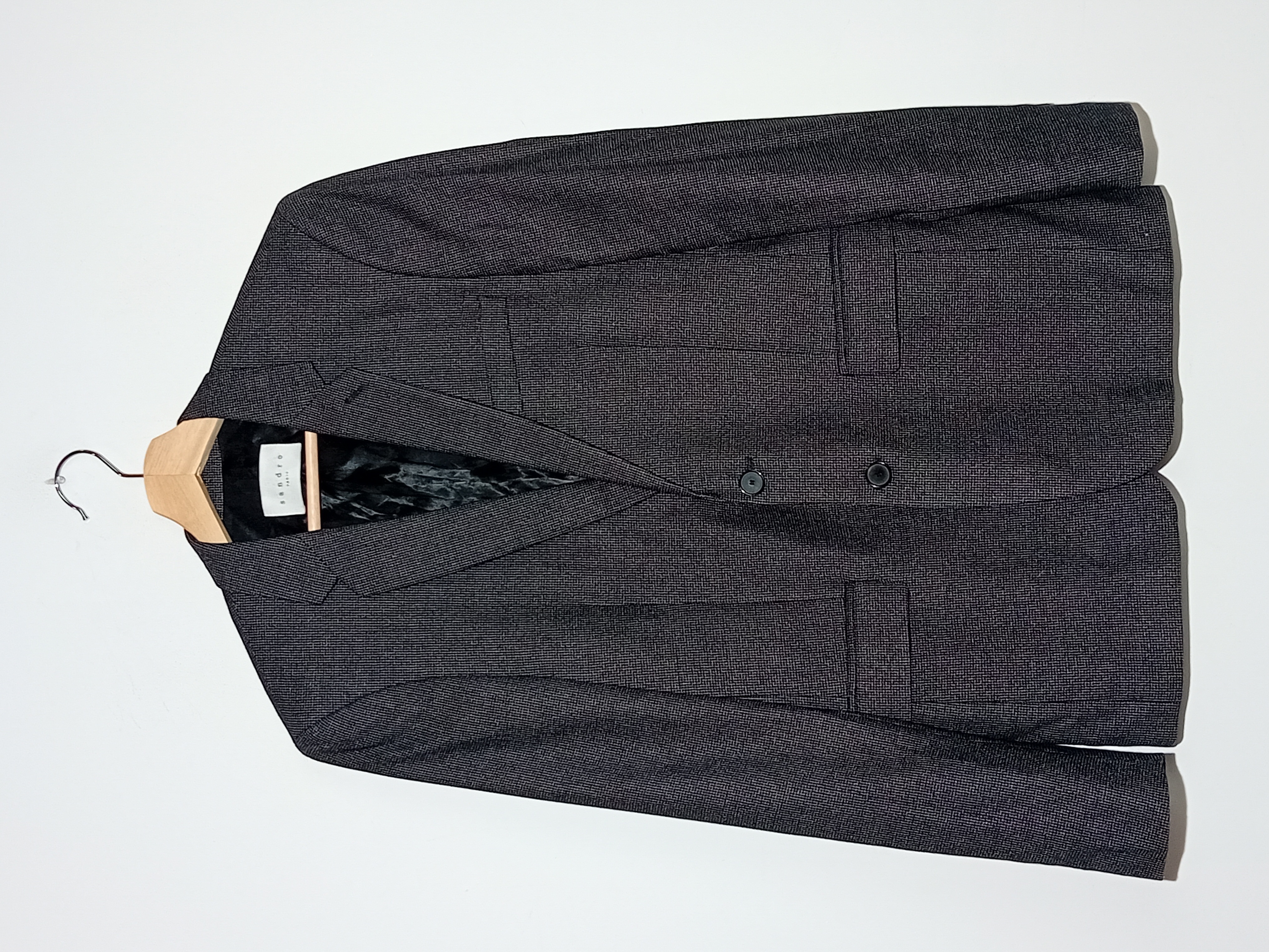 Blazer Sandro Gris Cintré Micro Motifs M