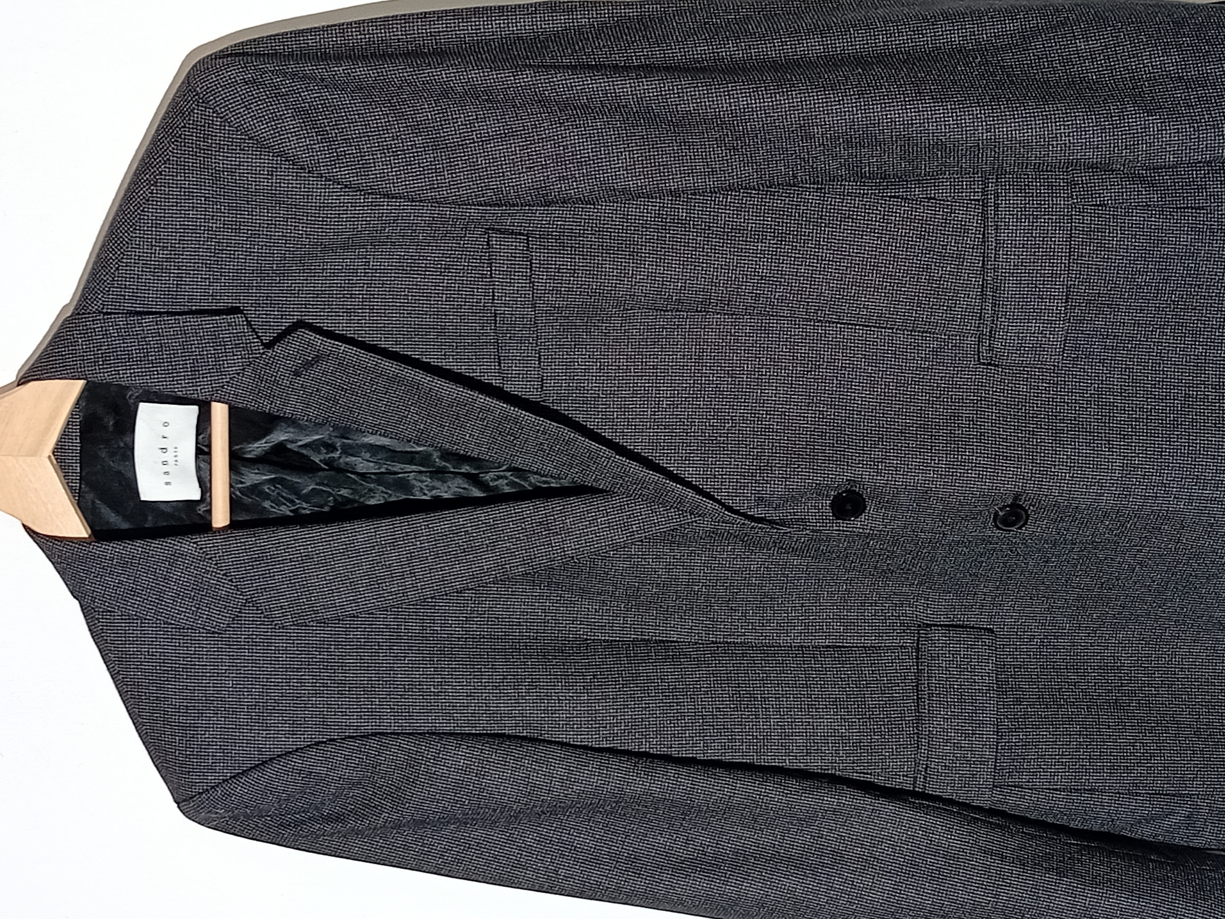 Blazer Sandro Gris Cintré Micro Motifs M
