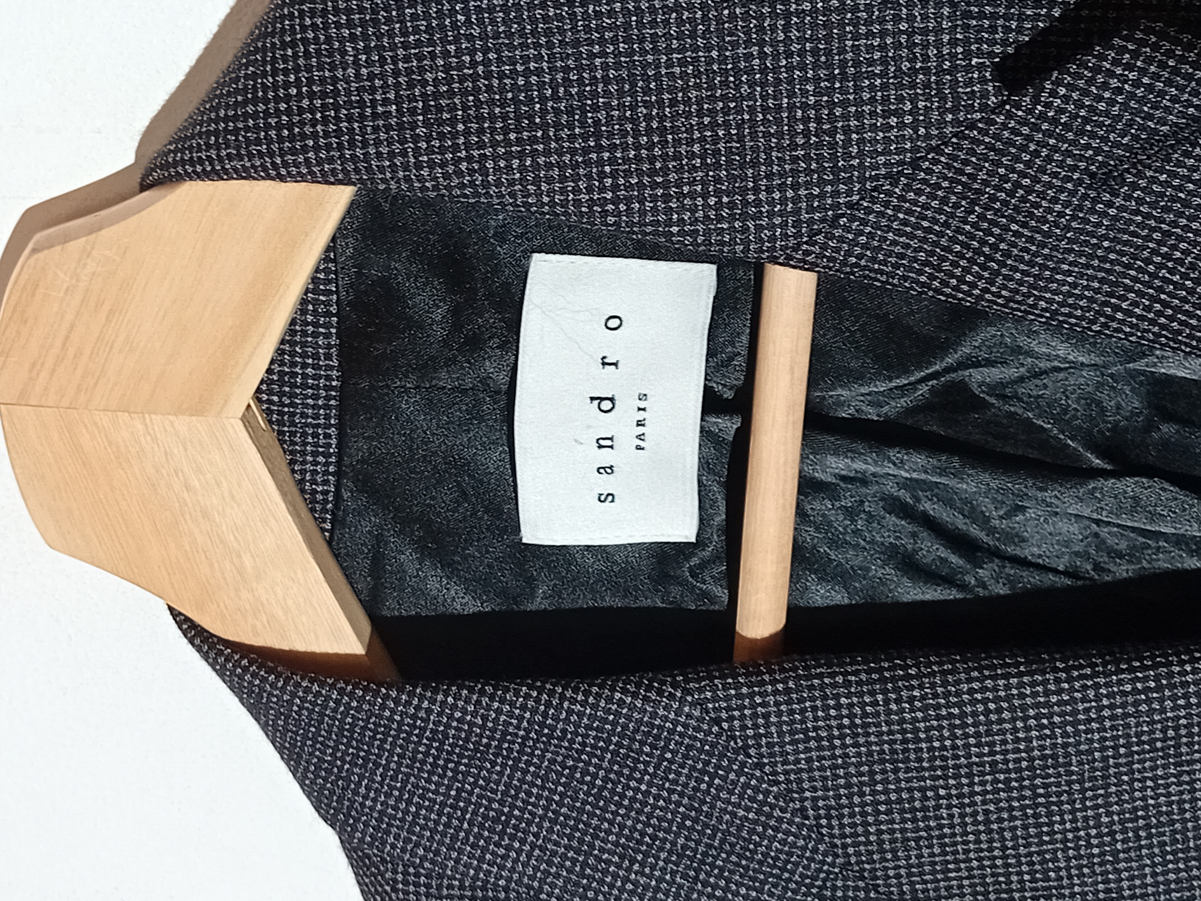 Blazer Sandro Gris Cintré Micro Motifs M