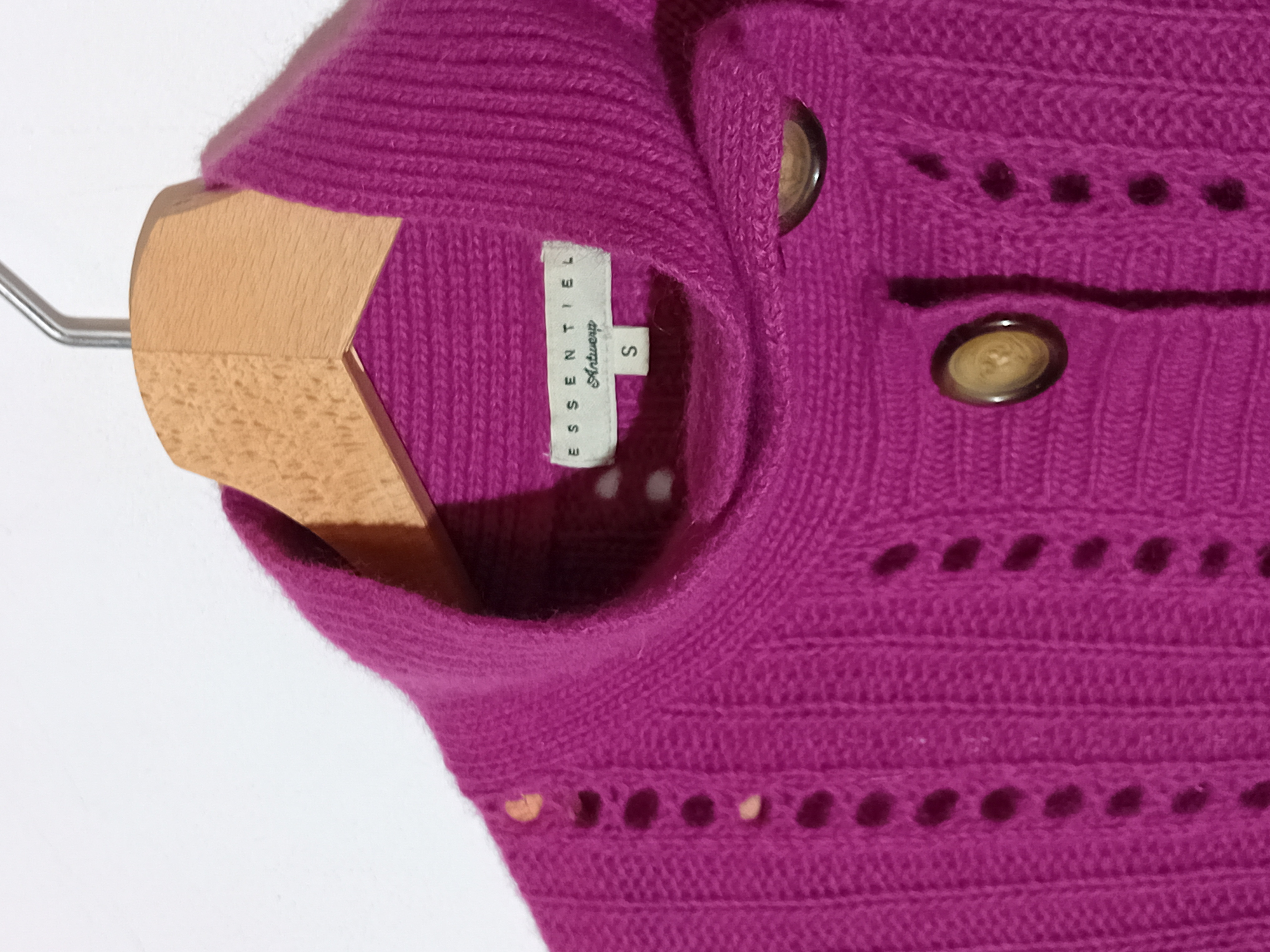 Gilet Fuchsia En Laine Et Angora Essentiel Antwerp