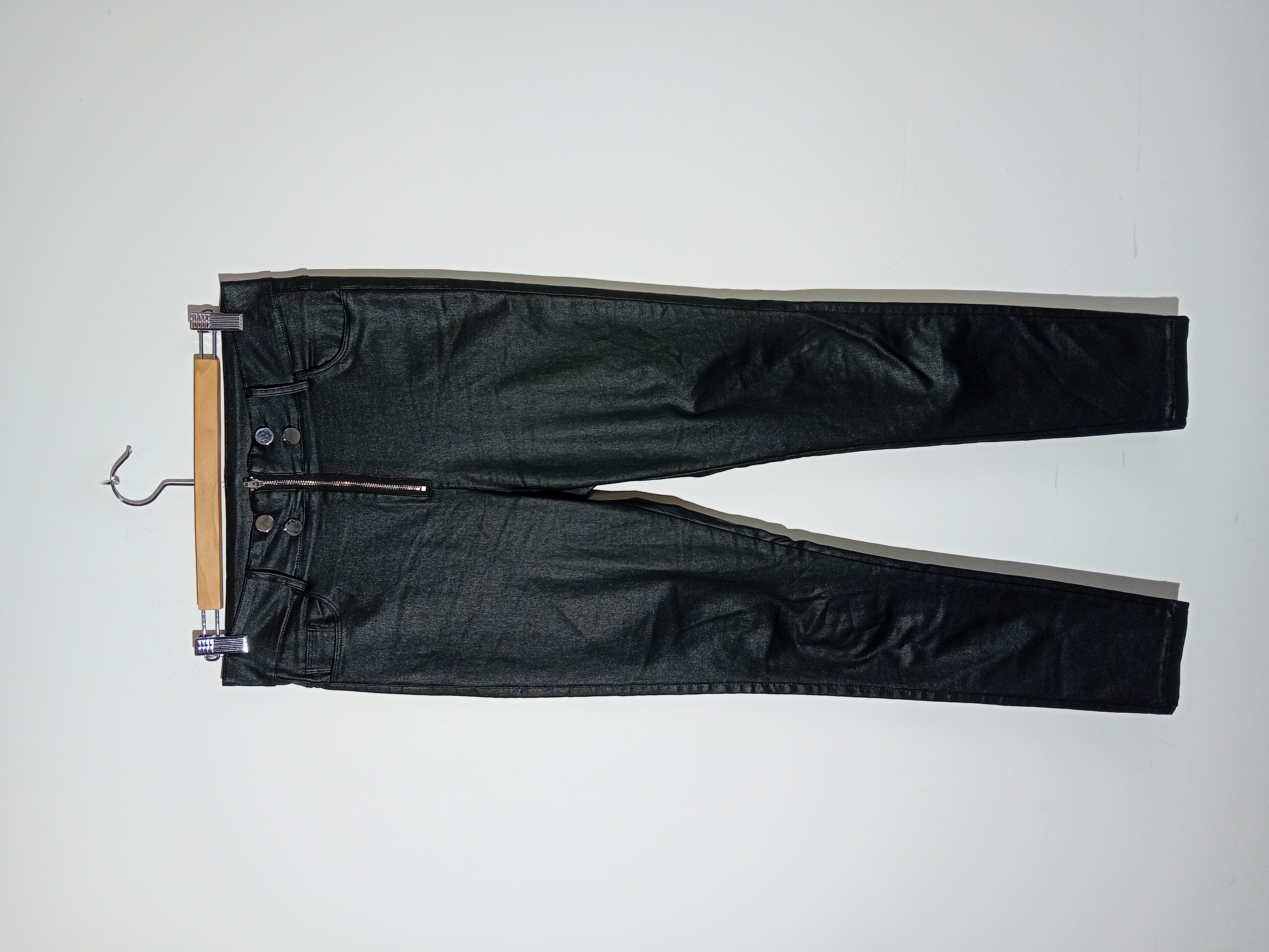 Pantalon Skinny Noir Effet Cuir L