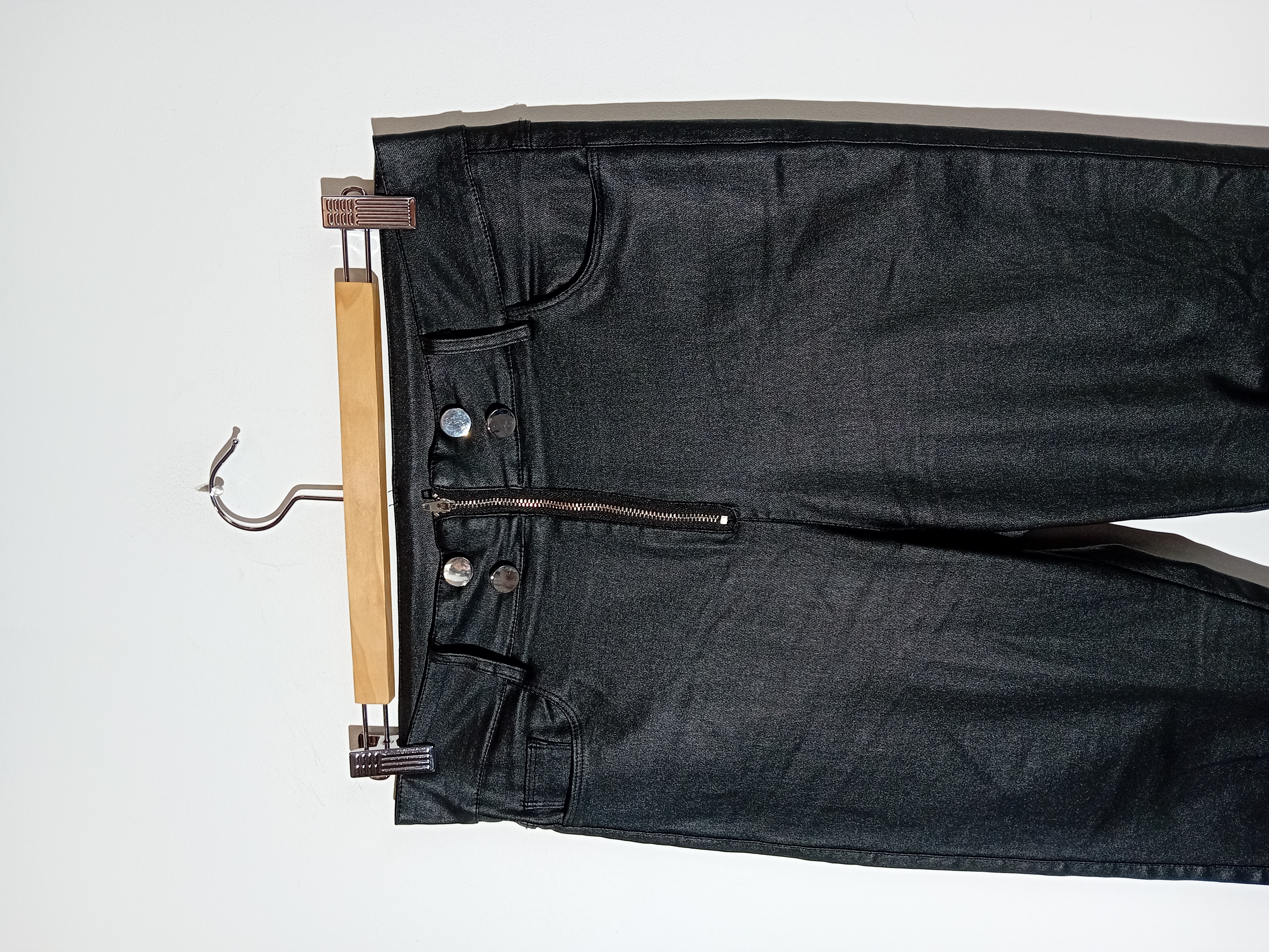 Pantalon Skinny Noir Effet Cuir L
