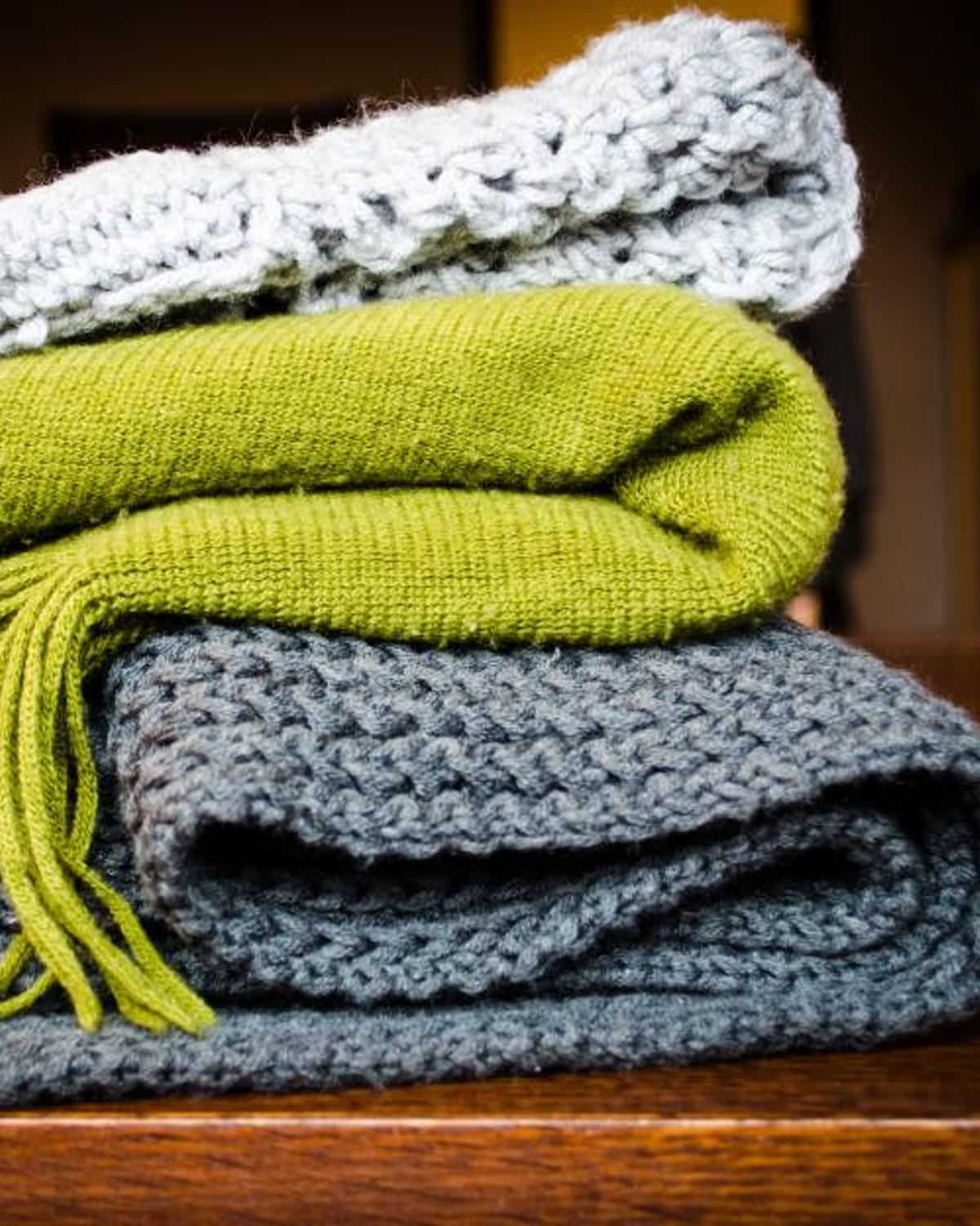 A chunky wool throw from North & Field.